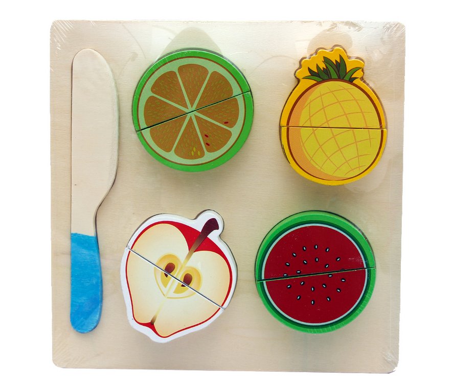 Игра обучающая "Набор фруктов для нарезки. Витаминки" (4 фрукта, доска, нож) дерево