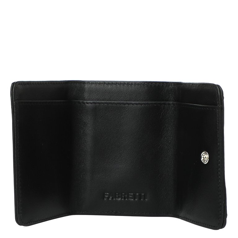 Портмоне FABRETTI женское, нат. кожа,  9,5х7х3 см, черный