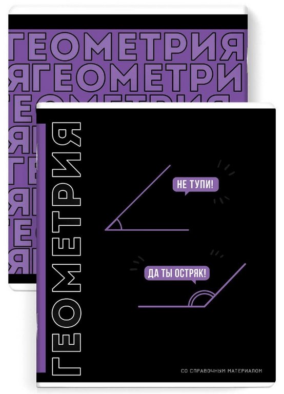 Тетрадь 48 лист кл. А5+ на скрепке, со справ. мат-ом "ФРАЗЫ С ХАРАКТЕРОМ. ГЕОМЕТРИЯ"