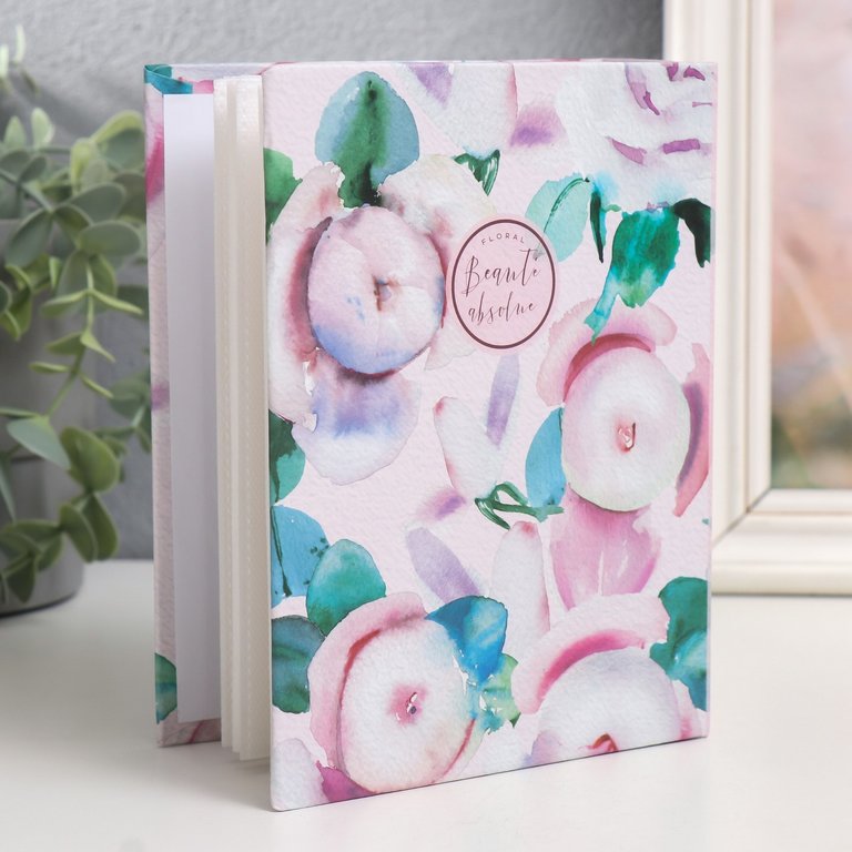 Фотоальбом 100 фото 10*15см "flora art. Пионы" 16,5*13*5 см