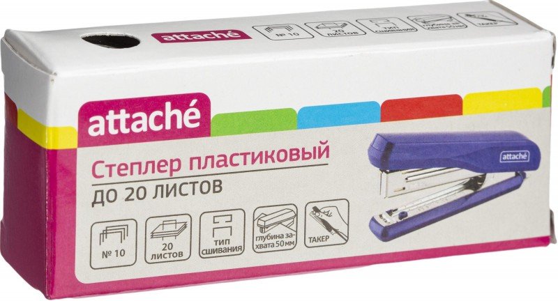 Степлер № 10 до 20л Attache чёрный с антистеплером