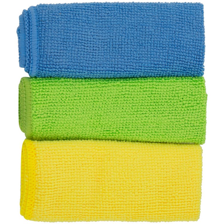 Салфетка для уборки помещений (микрофибра) 25*25см, 200 г/м2, OfficeClean (3шт/уп) ассорти