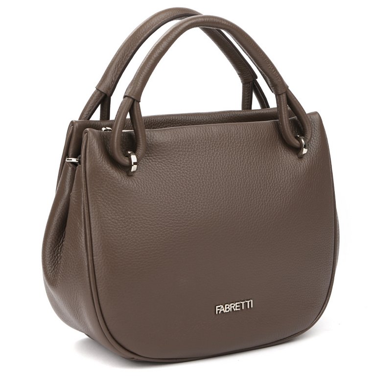 Сумка женская FABRETTI 25х20х12 см, нат. кожа, серо-коричневый