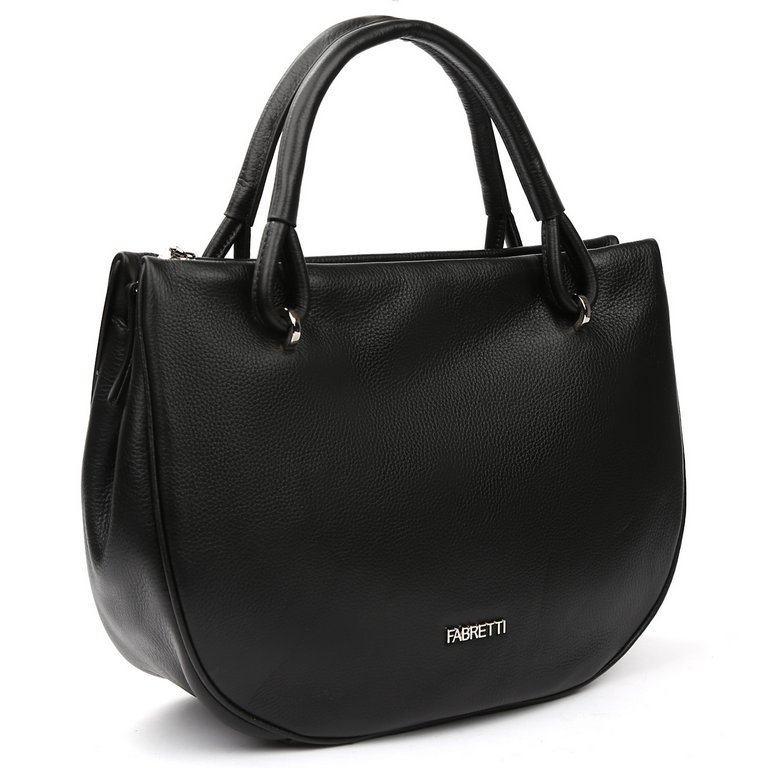 Сумка женская FABRETTI 34х24х13 см, нат. кожа, черный