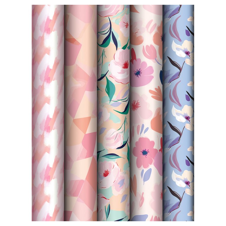 Бумага упаковочная 70*100см  в рулоне (ассорти) "Floral mood" MESHU