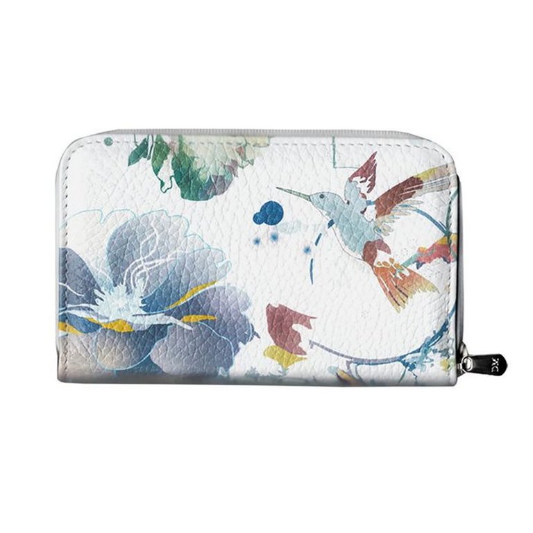 Футляр для ключей  D.Morelli "Эльза" из нат.кожи, на молнии принт колибри