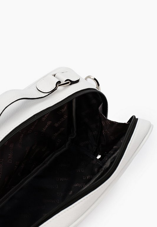 Сумка женская  D.Morelli, нат. кожа, белый, 23*18*9 см