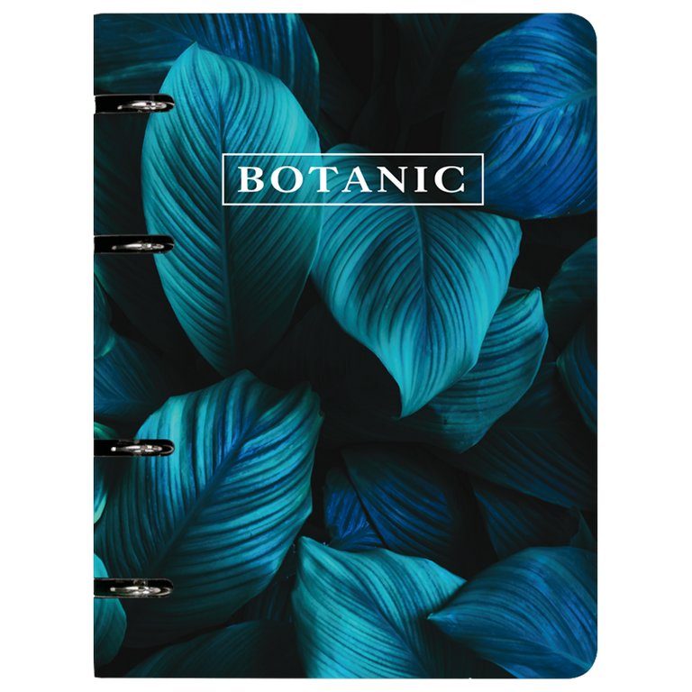 Тетрадь 120 лист кл. А5 на кольцах 'Botanic" deVENTE, мягк. обл., черная