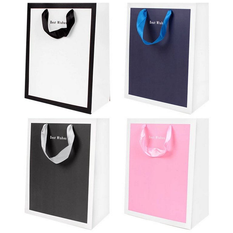 Пакет бумажный 18*23см матовый "Best Wishes" ассорти