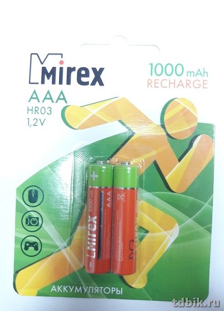 Аккумулятор R03 AAА Mirex 1000m/h