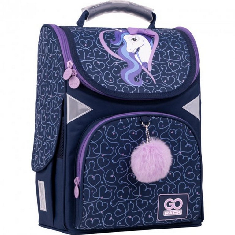 Ранец для девочки GoPack Education "Amazing Unicorn" 26*34*13 синий