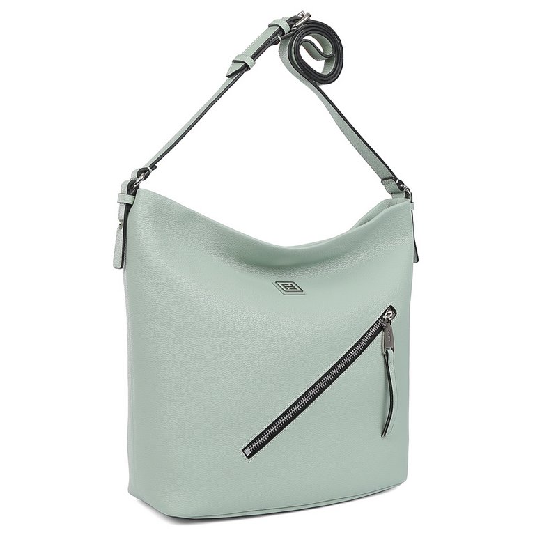 Сумка женская FABRETTI 27,5*29,5*12см, нат. кожа, зеленый