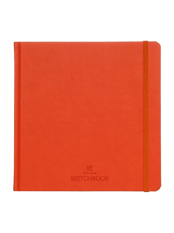 Скетчбук 190*190 мм, 32л. твердая обложка, иск. кожа , бумага д/акварели 200 г/кв.м., "FINE LINE"