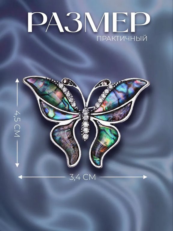 Брошь металл "Галиотис" в серебре