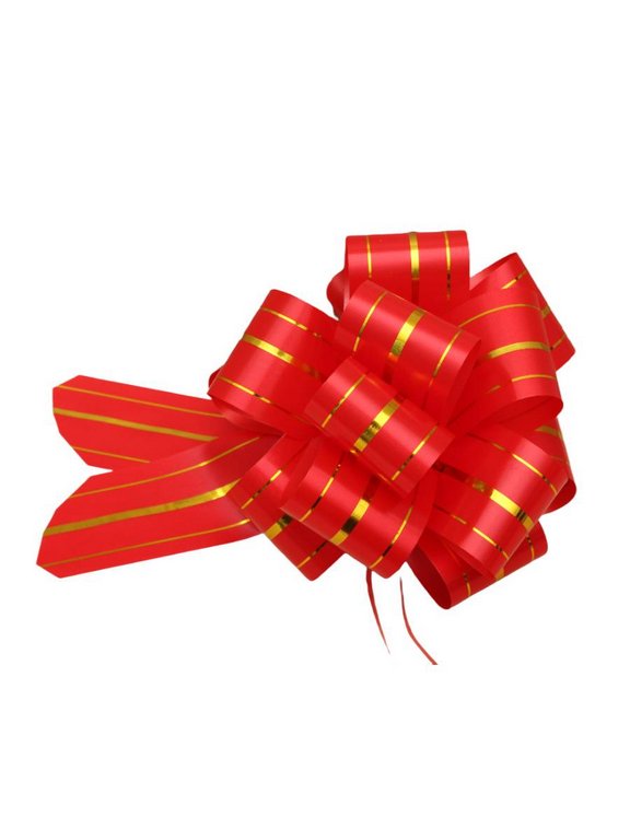 Бант Шар 50мм красный (золотые полосы)