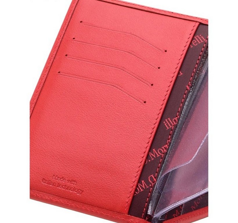 Бумажник водителя D.Morelli "Red-2", нат. кожа
