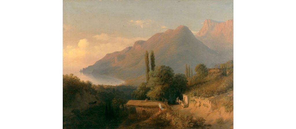 Постер на бумаге 30*40см, Л.Ф. Лагорио "Крымский пейзаж" 1851г