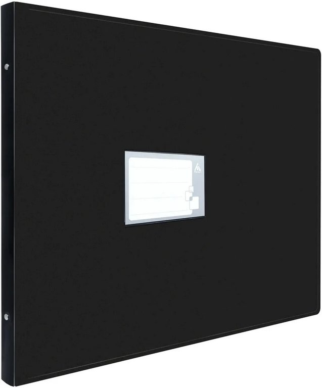 Папка на 4-х кольцах А3 27 мм пластик 0,8 мм. чёрная, горизонтальная Бюрократ