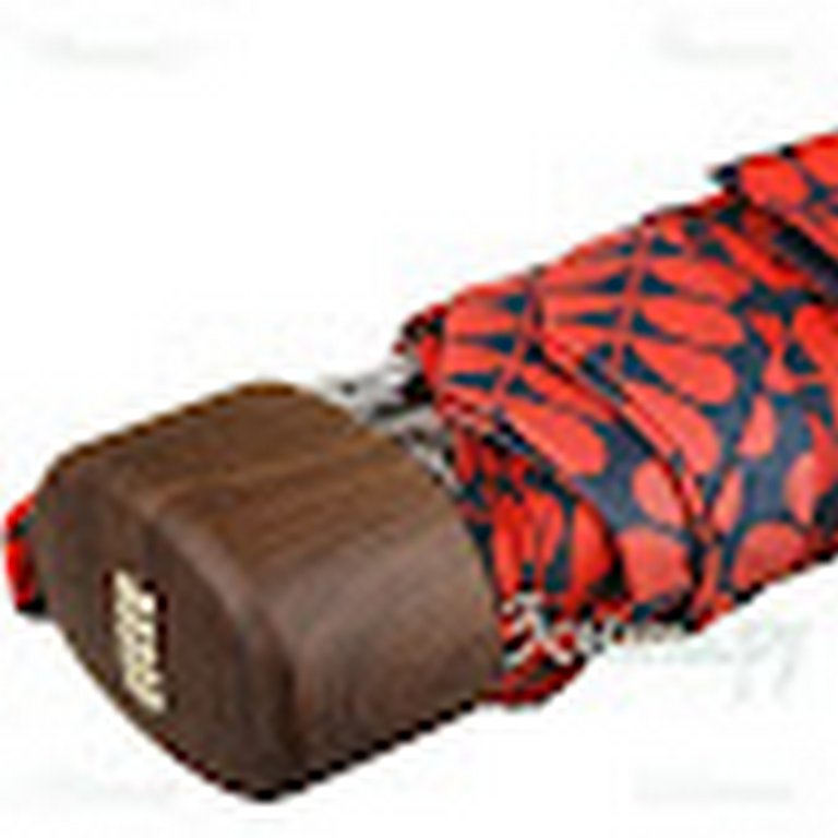 Зонт женский механика Fulton Orla Kiely  Bi-ColourStemRed "Листья красные"  диаметр купола 87см