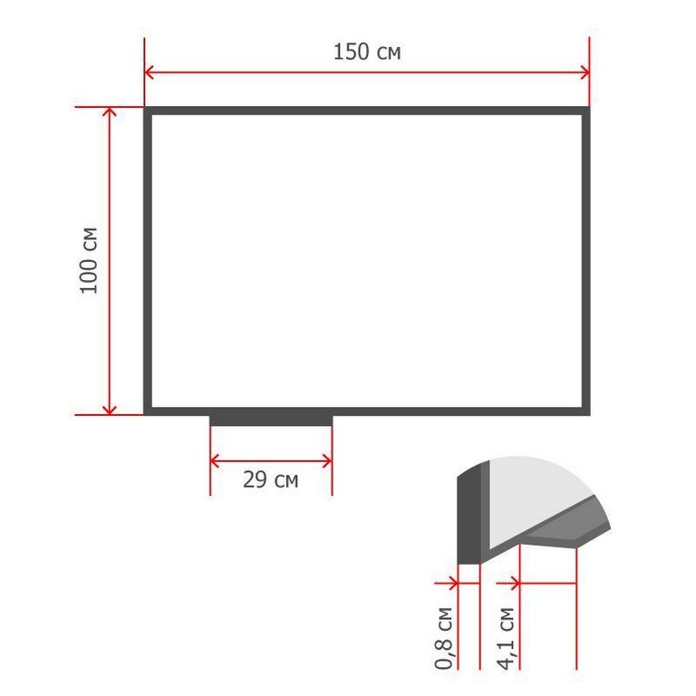 Доска маркерная 1000*1500 мм (магнит) Attache "Economy" с лотком, алюм. рама, лаковое покрытие