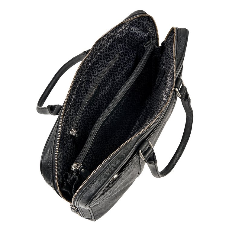 Сумка для документов Dr.Koffer 36*30*6см, нат. кожа, черная