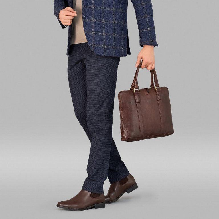 Сумка для документов Dr.Koffer 28*38*7,5см, нат. кожа, коричневая