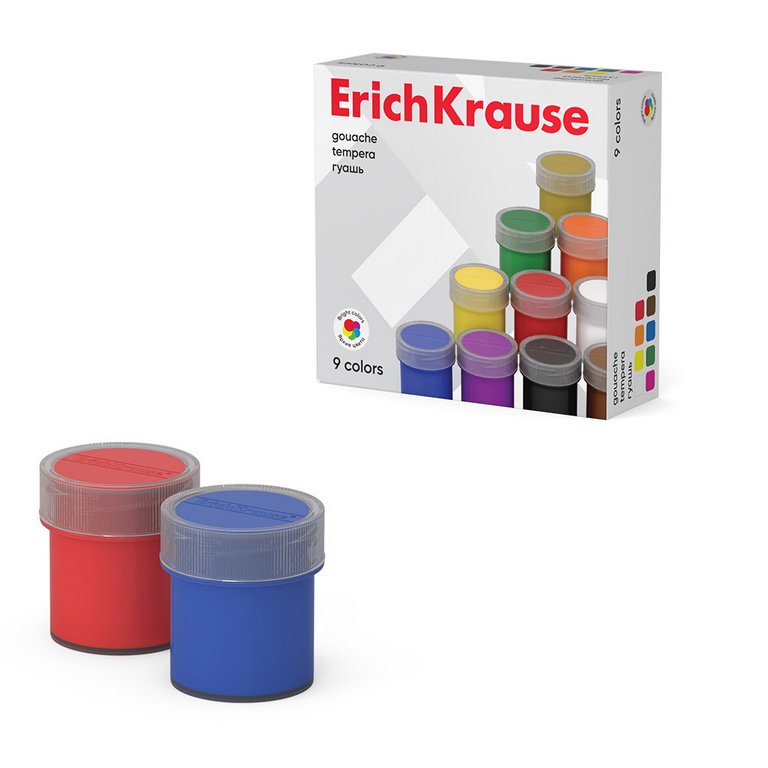Гуашь  9 цв. по 17 мл ErichKrause