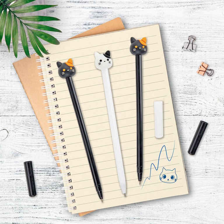 Ручка шариковая сувенирная "Кошка" 0,7мм, синяя (ассорти) ЮНЛАНДИЯ