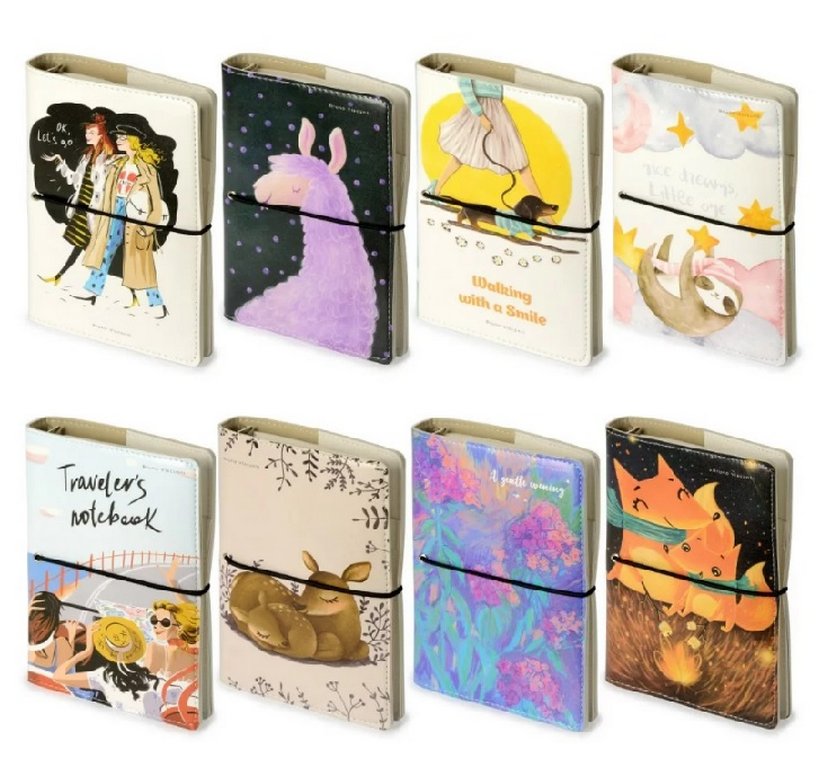 Блокнот А5 160л., 148*210 мм, со сменным блоком на кольцах "DAILY JOURNAL" (8 ВИДОВ)