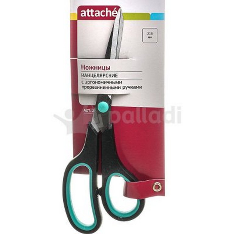 Ножницы 215 мм пластмас. рукоятка с резиновыми вставками Attache