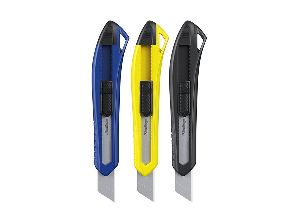 Нож канцеляр. шир. 1,8 см, пластик. Berlingo "Razzor 100"