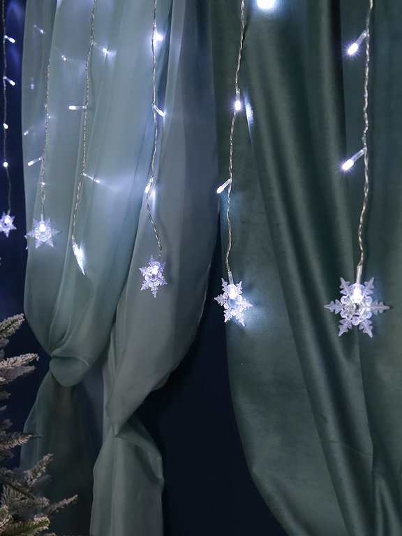 Гирлянда комнатная Бахрома  4*0,6м, 120 белых ламп, 8 режимов