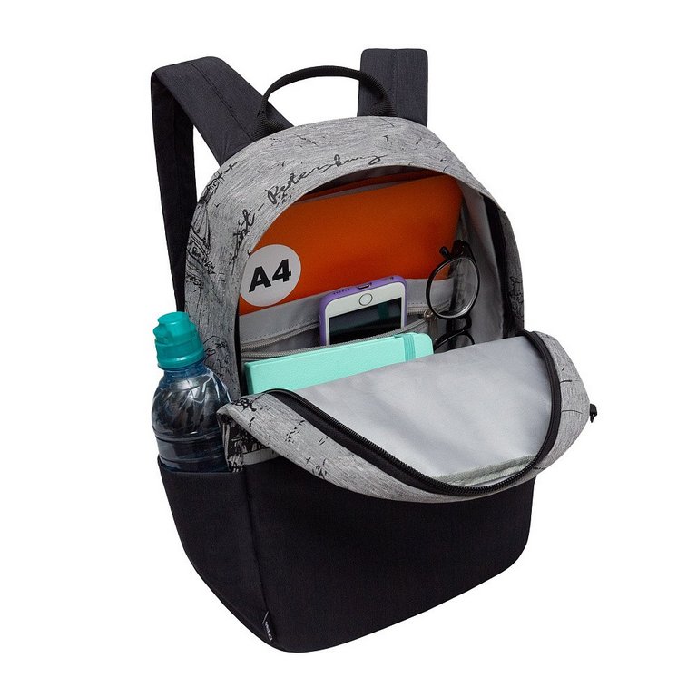 Рюкзак молодежный женский Grizzly 37,5*24*12 см., серый