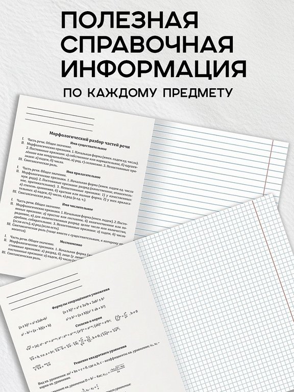 Тетради в наборе 48 лист (12шт/уп предм.тетр) А5 на скрепке, со справ. мат-ом "Texture Art"