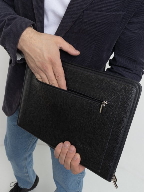 Папка Baron натур. кожа, черная 34*25*3 см