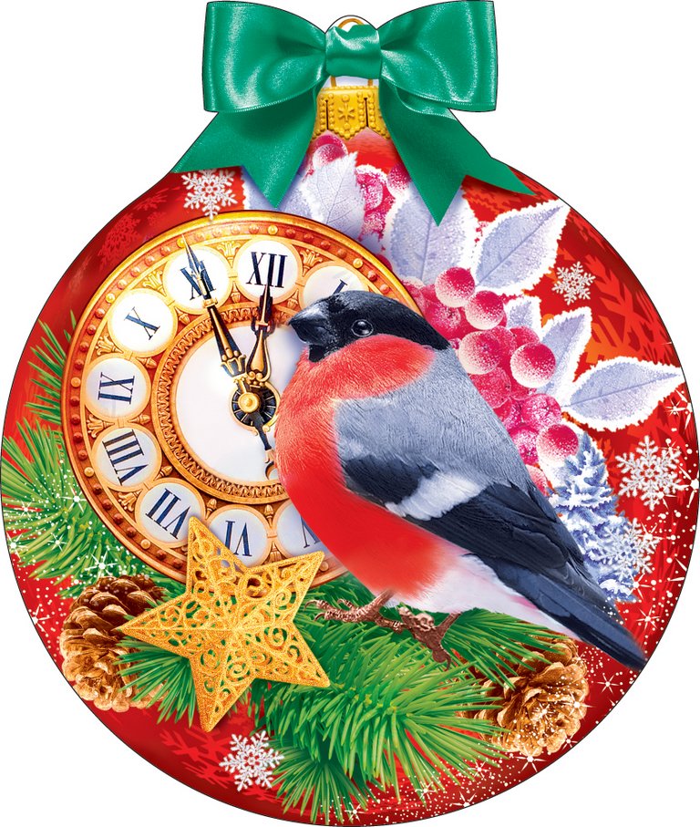 Наклейка оформительская на скотче НГ "Снегирь"