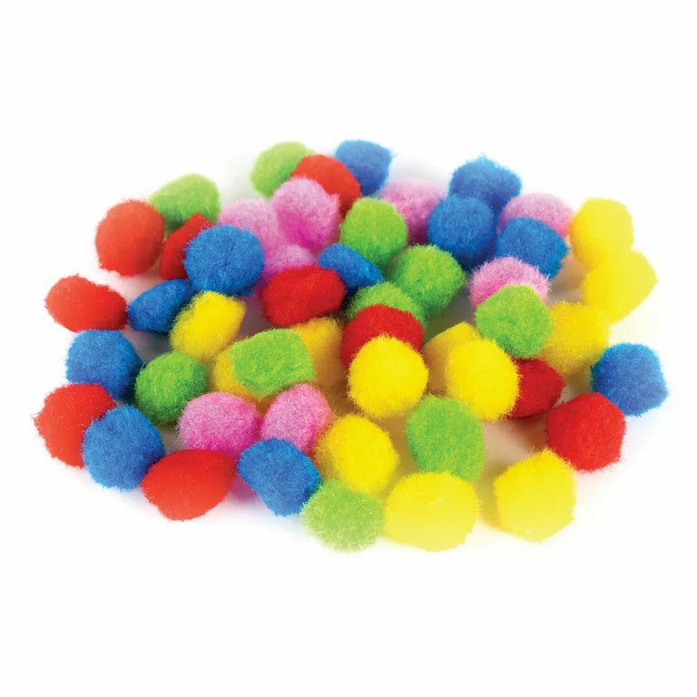 Помпоны 15мм 5 цветов (50шт/уп.) ОСТРОВ СОКРОВИЩ