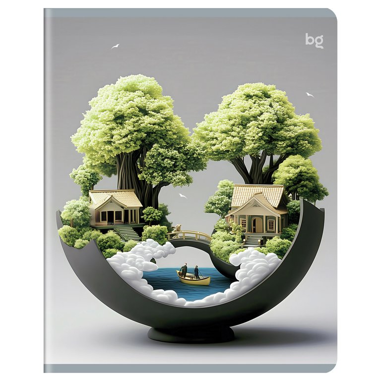 Тетрадь 48 лист кл. А5 на скрепке "Зеленый мир" BG, пластиковая обложка