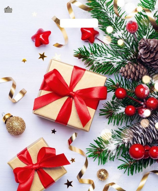 Пакет пробивной НГ 38*45 см (60 мкм) "Новогодние презенты"