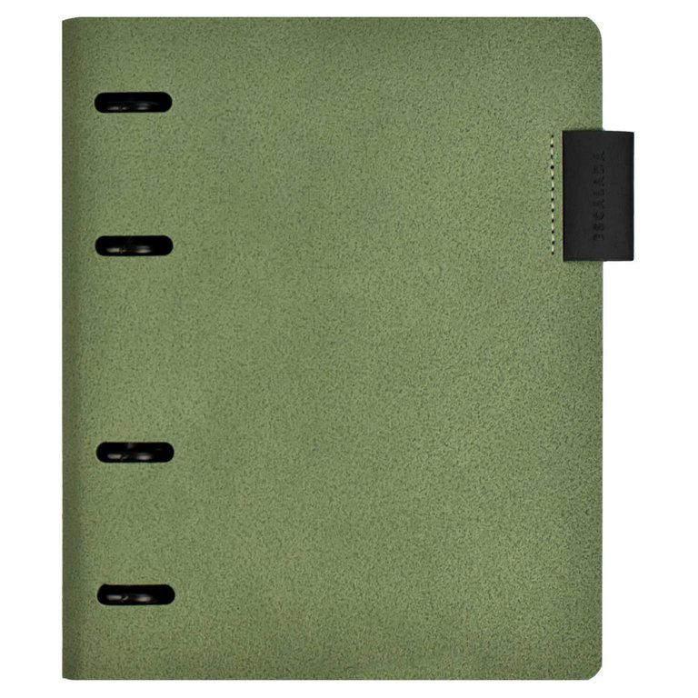 Папка обложка для сменных блоков тетрадей А5+ "Хард оливковый" кожзам, на кольцах