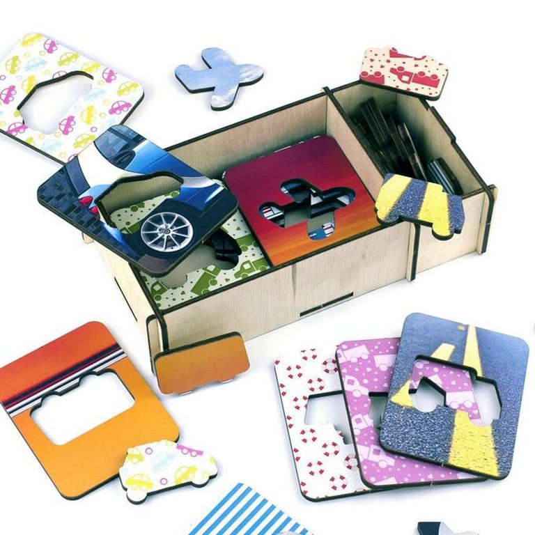 Игра обучающая  Формы Доски Сегена "Транспорт", набор 18 шт (дерево) WOODLENDTOYS