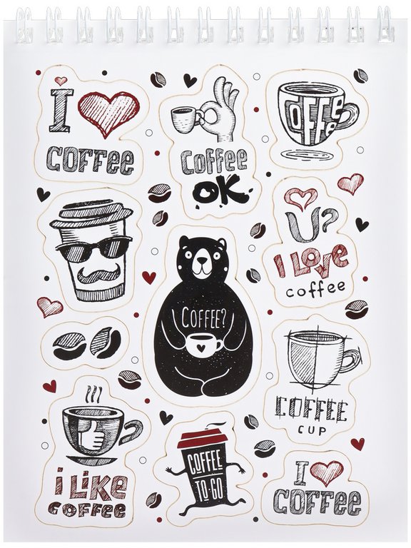 Набор наклеек 150 шт "Мой любимый кофе" MILAND