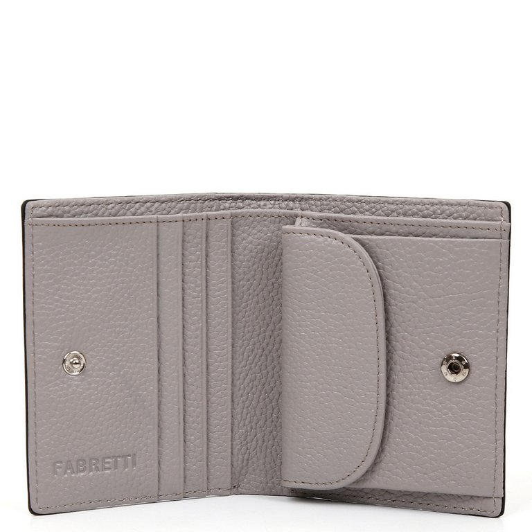 Портмоне FABRETTI женское, нат. кожа, 11*10*3см, серый