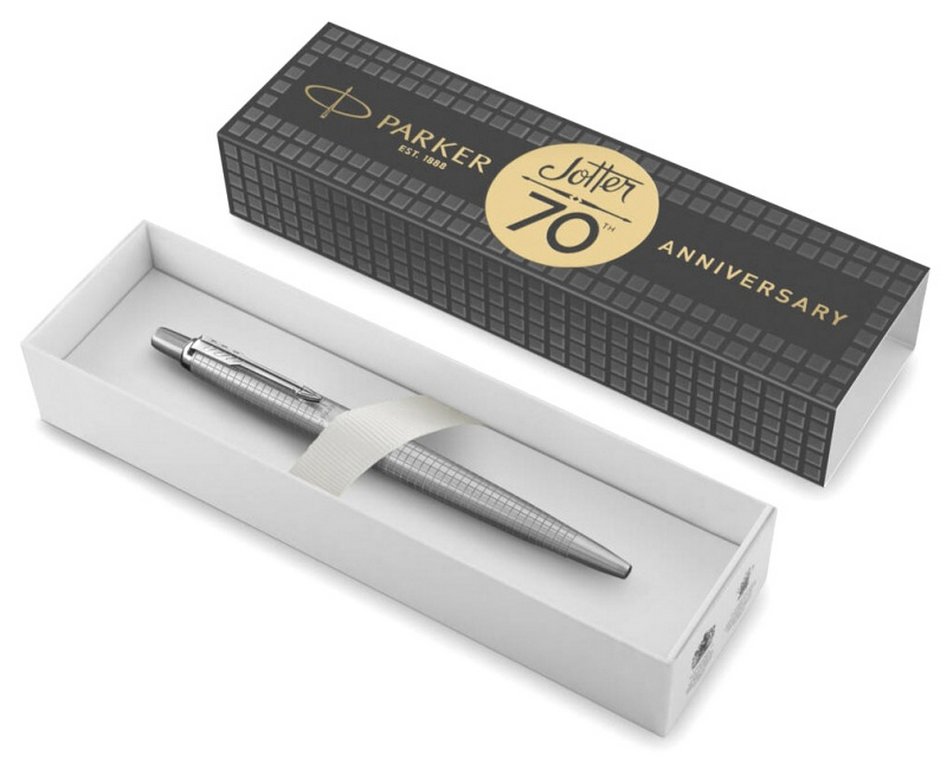 Ручка шариковая Parker Jotter SE 70th Anniversary Stainless Steel GT синяя (нерж.сталь)