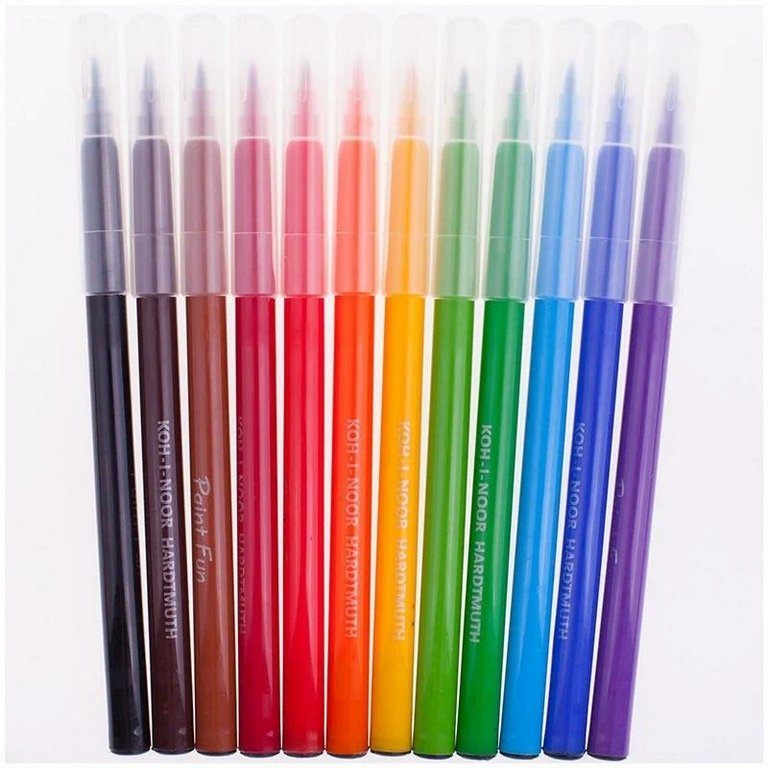 Фломастер-кисточка 1 цв. в ассортименте KOH-I-NOOR "Brush" трехгранный