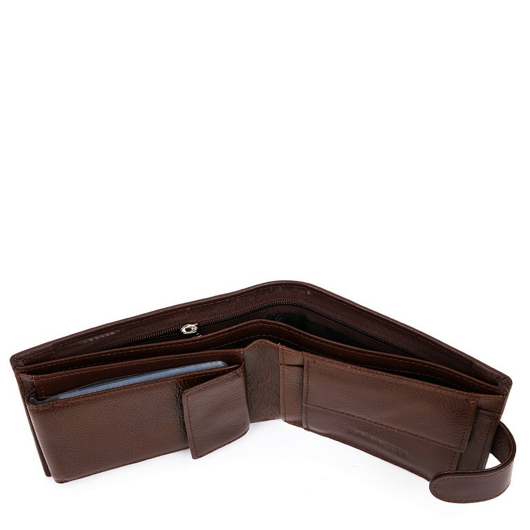 Портмоне FABRETTI мужское, нат.кожа, 13*9*3,5см, коричневый