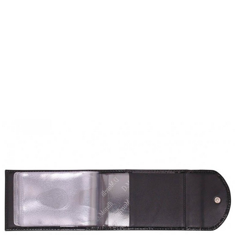 Визитница D.Morelli "Барокко" с клапаном, нат. кожа, цвет черный