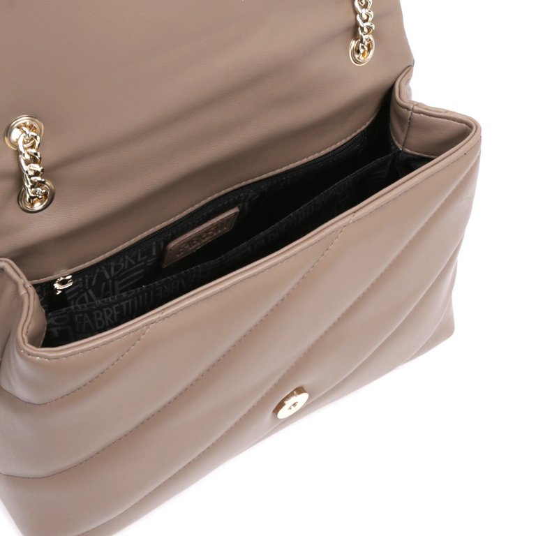 Сумка женская FABRETTI 27х19х10 см, нат. кожа, бежевый