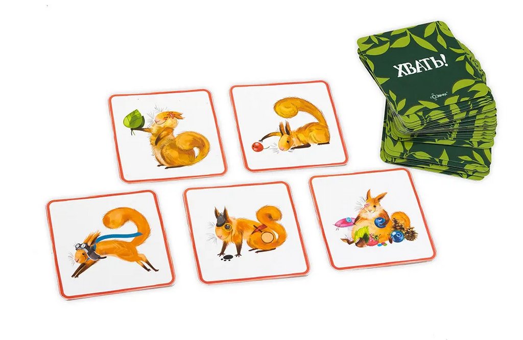 Игра настольная  .6+ с карточками "Хвать!" (2-6 игроков, 15 мин) Эврикус