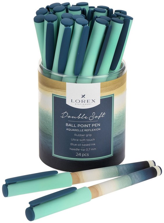 Ручка шариковая с рис. масляная LOREX "REFLEXION DOUBLE SOFT" синяя (стерж140мм, линия 0,7мм)